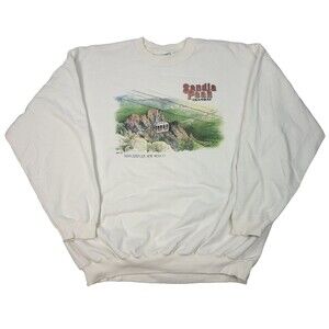 Vintage 90s Sandia Peak Tramway Albuquerque new mexico sweatshirt White XL